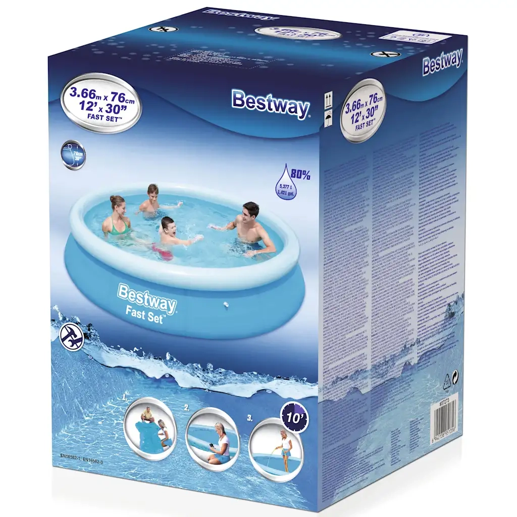 Bestway Piscina Gonfiabile Rotonda Fast Set 366x76 cm 57273 3202417