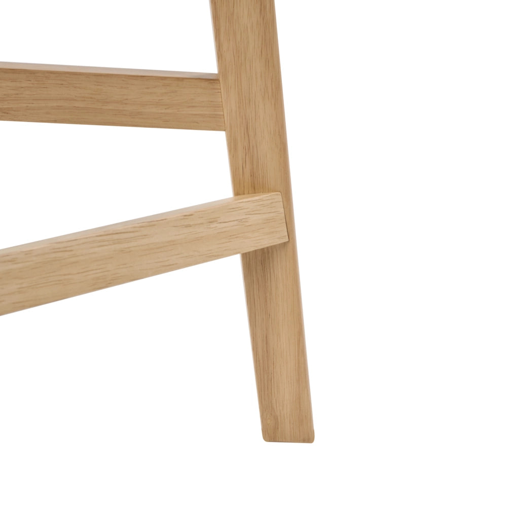 Set di 2 sedie da pranzo con seduta in tessuto grigio e struttura in legno massiccio chiaro stile retrò senza braccioli
