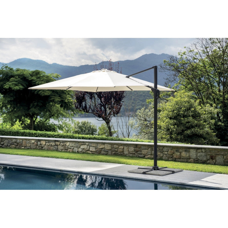 Ombrellone Colorado 3x4 Palo Laterale Antracite Telo Ecru' Moia