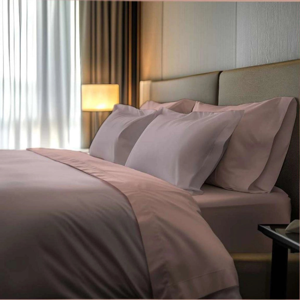 Rosirora, set Completo Letto Piazza e Mezza in Percalle, Rosa