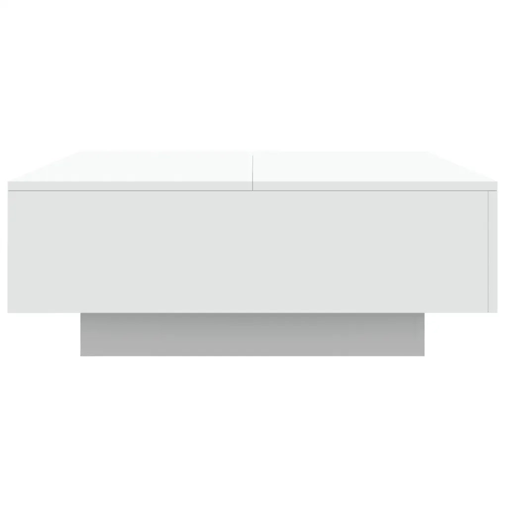 Tavolino da Soggiorno con Luci LED Bianco 80x80x31 cm 836588