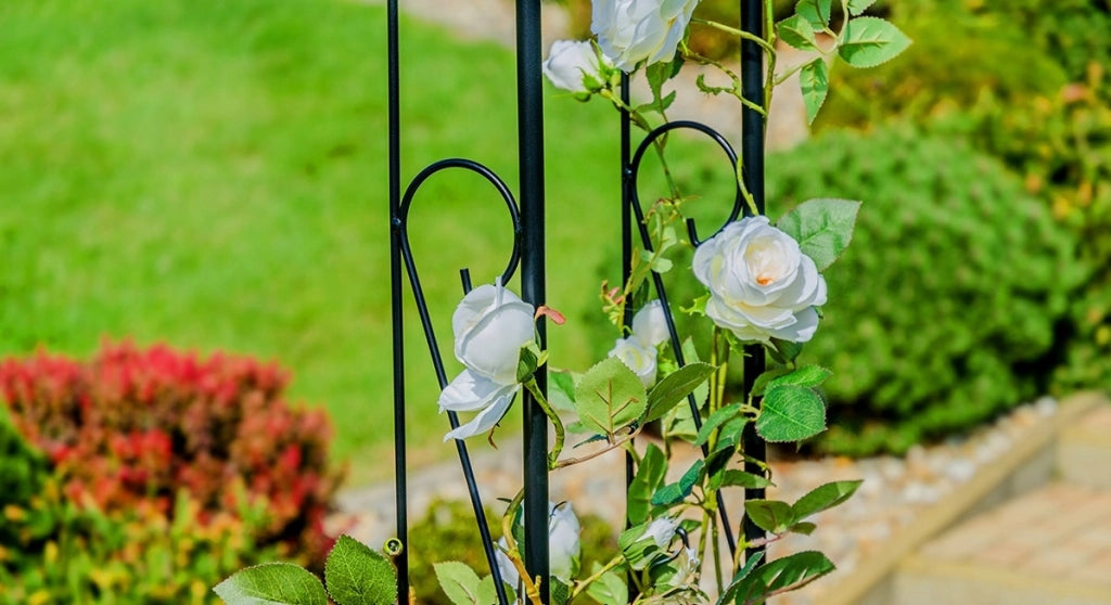 Arco da giardino in metallo KADAX per fiori, rose e piante rampicanti, supporto da 281 cm
