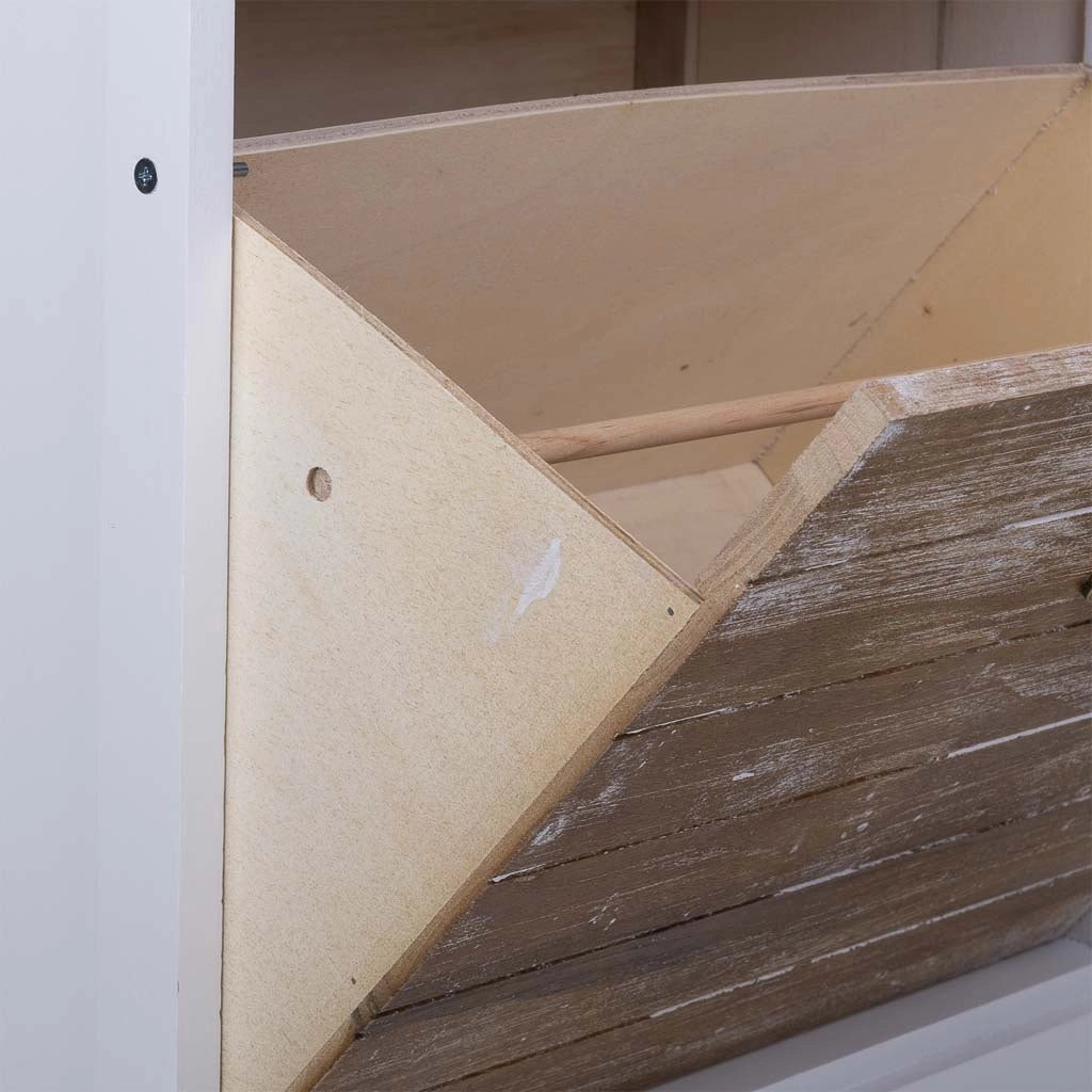 Scarpiera in legno bianco 50x28x58h