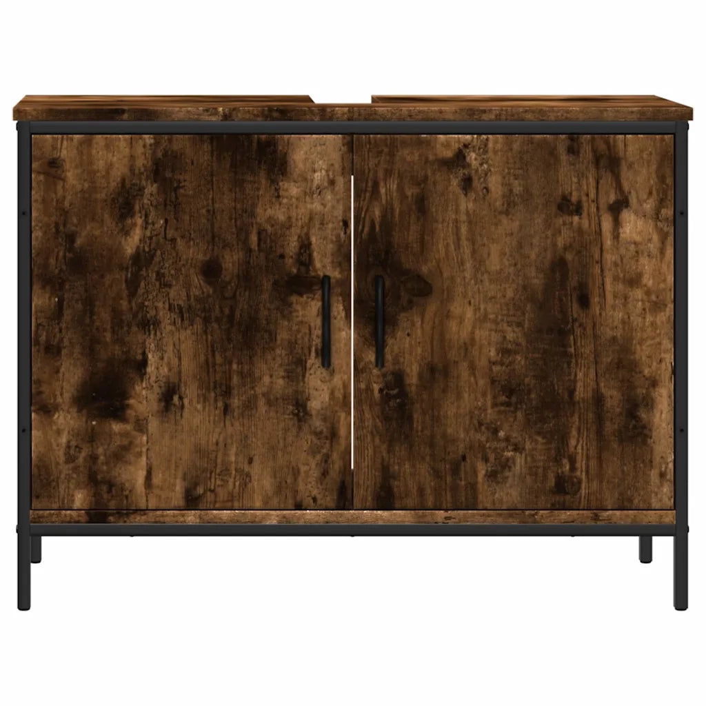 Mobile Lavabo | Armadio Lavabo Bagno Rovere Fumo 80x30x60 cm Legno Multistrato
