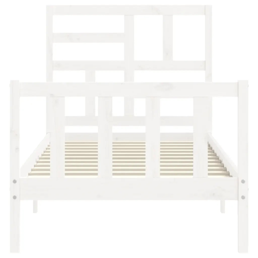 Giroletto senza Materasso Bianco 90x200 cm Legno Massello Pino