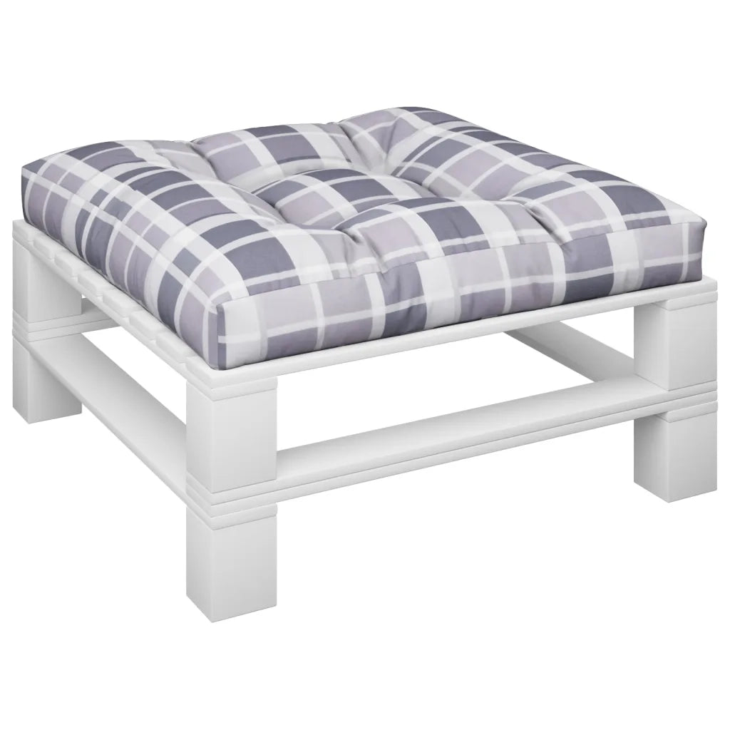 vidaXL Cuscino per Pallet Motivo a Quadri Grigi 80x80x12 cm in Tessuto