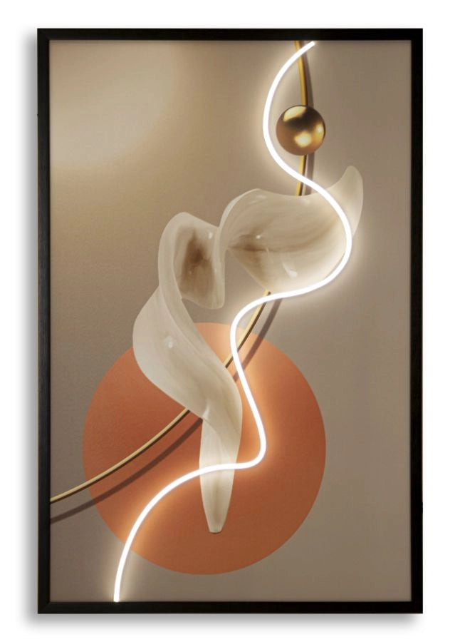 Stampa con LED su Tela Abstract 80x4x120 cm in Tela e Plastica e MDF Multicolor