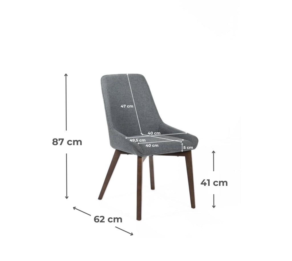 4x Sedia in Tessuto 62cm X 49.5cm H. 87cm