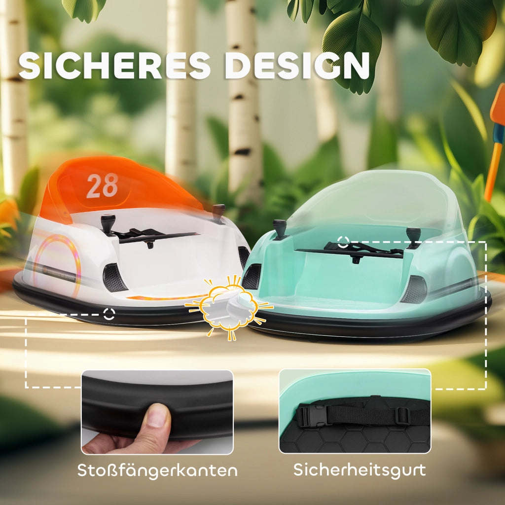 Autoscooter per bambini con rotazione 360¡ã ¨C zephmum ¨C verde, LED, musica, clacson, 2 km/h