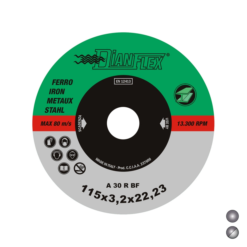 DISCO ABRASIVO PER FERRO- mm 230 x sp. 3.2 Ferro- DH- pezzi 1
