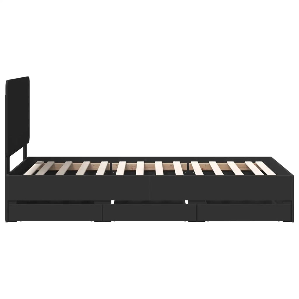 Struttura del letto Nero 90 x 200 cm Legno Ingegnerizzato