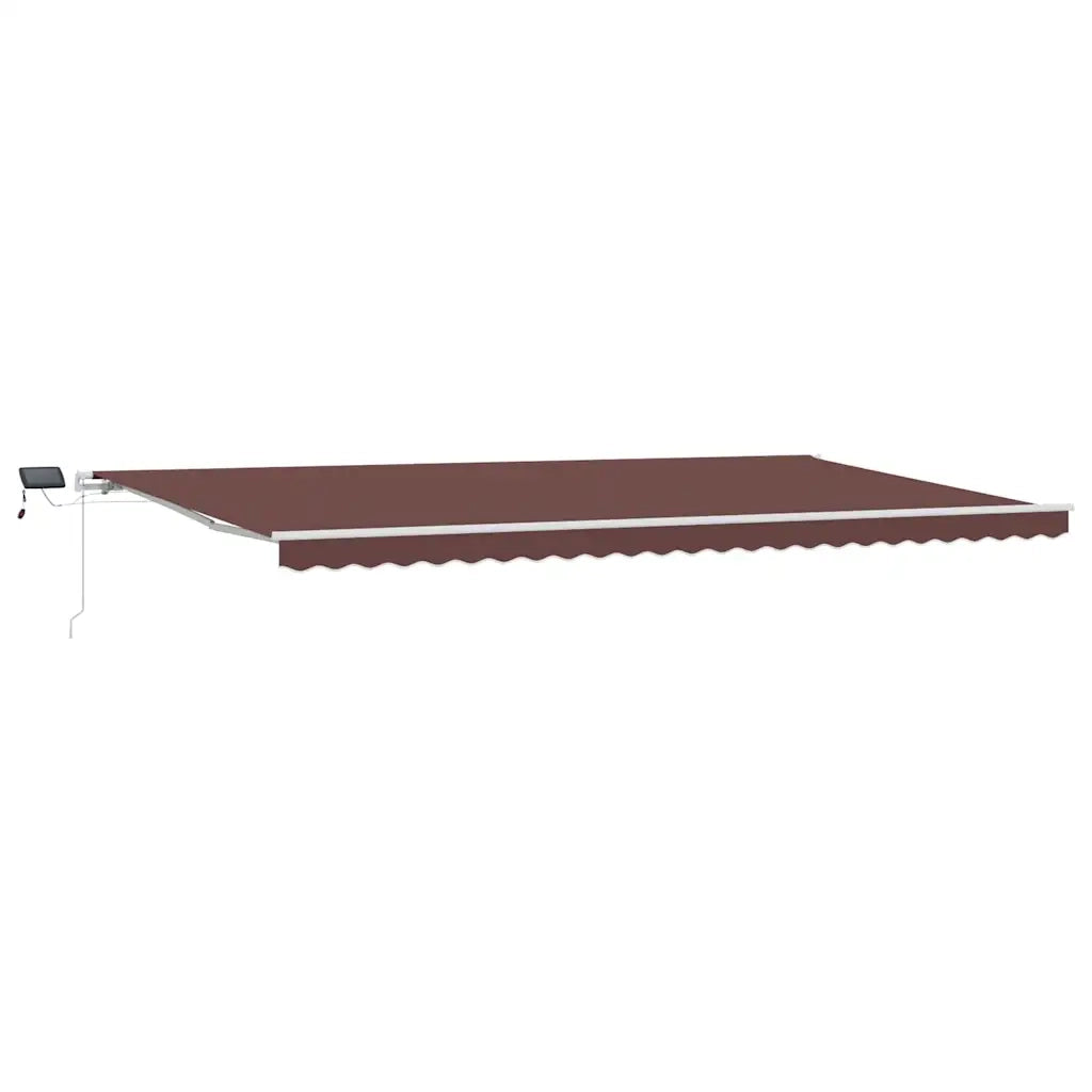 Tenda da Sole Retrattile Manuale con LED Marrone 600x300 cm 3215385