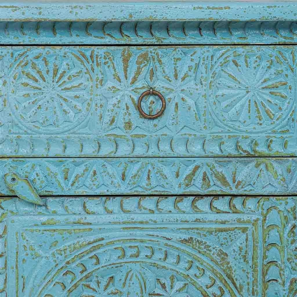 Credenza in legno blu 120x40x90 cm