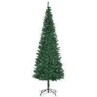 Albero di Natale Slim Artificiale 210 cm con Rami Realistici, Albero di Natale Alto e Stretto con Base Pieghevole, Verde
