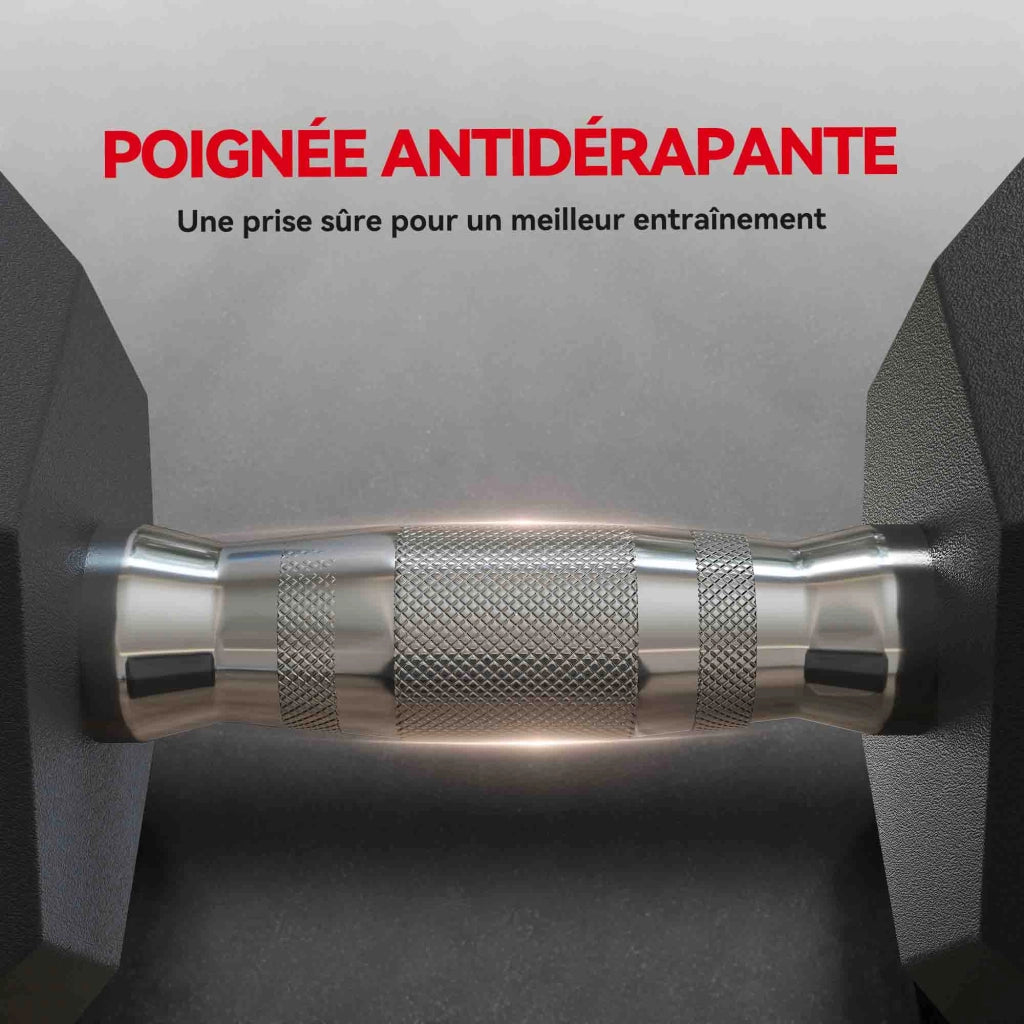 Set manubri esagonali in gomma ¨C Zephmum ¨C 2 pezzi, acciaio nero