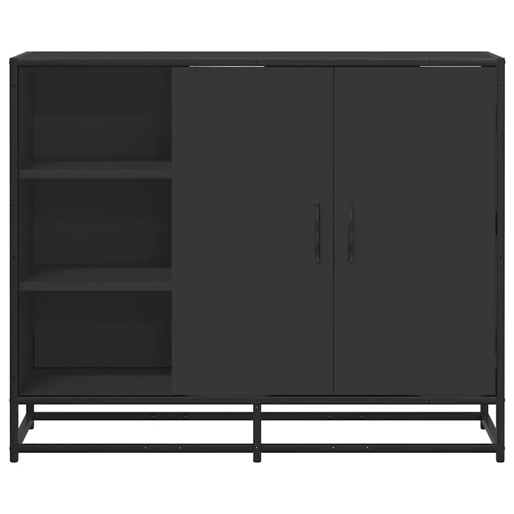 Credenza Nera 92x35x76 cm in Legno Multistrato