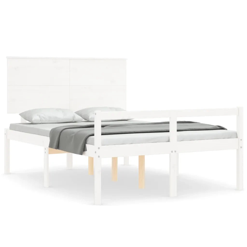 Letto per Anziani con Testiera Bianco 120x200 cm Legno Massello 3195477
