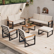 Set di mobili da giardino - 3 pezzi - 2 pezzi - Acciaio galvanizzato - Legno di Acacia