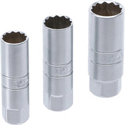BUSSOLE PER CANDELE POLIGONALI SET 3 PZ ATTACCO 3/8”  14 - 16 - 18 mm