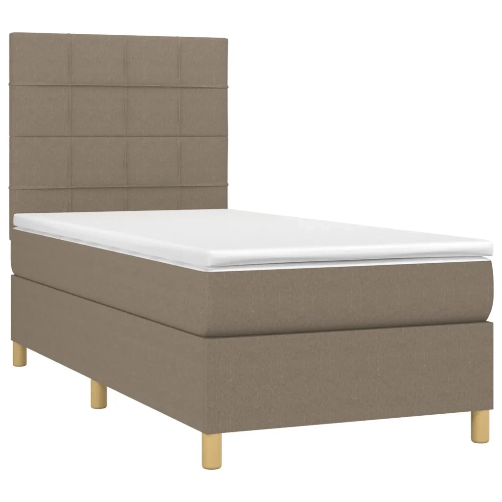 Letto a Molle con Materasso e LED Tortora 80x200 cm in Tessuto cod mxl 62720
