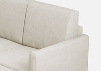 Divano 3 Posti con Pouf 198x155x85 cm Karay in Tessuto Latte