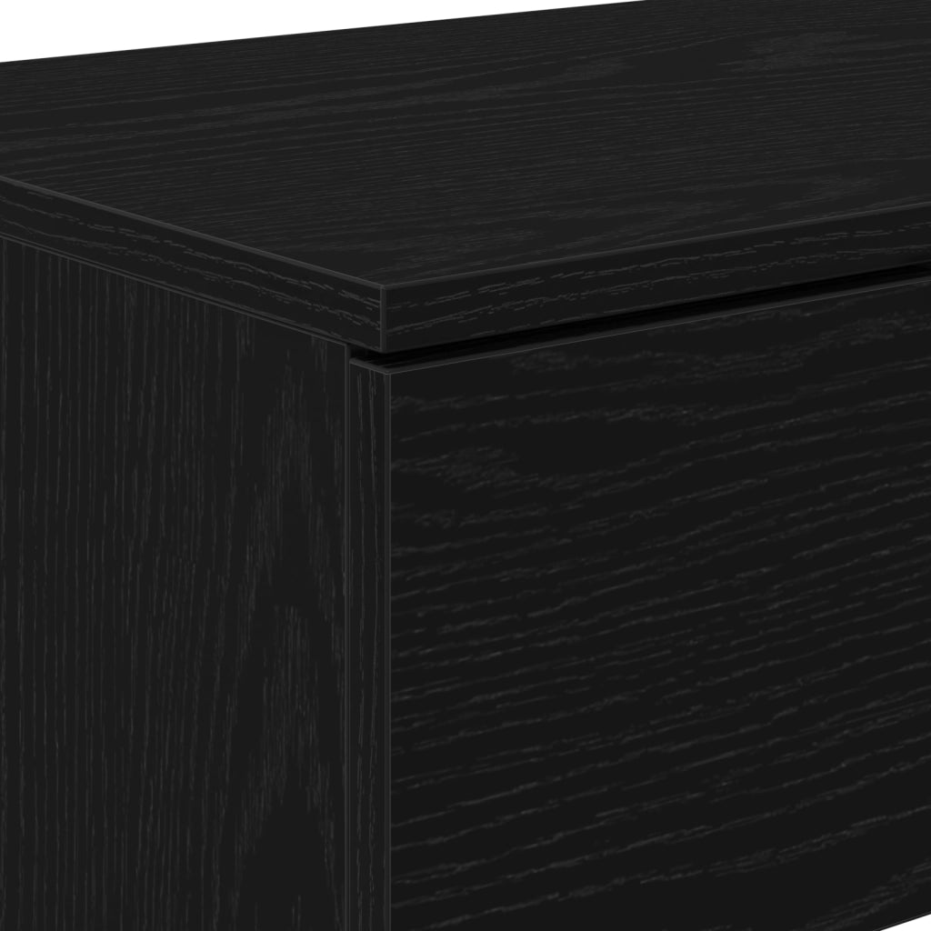 Tavolino Nero Rovere 90x36x75 cm Legno ingegnerizzato