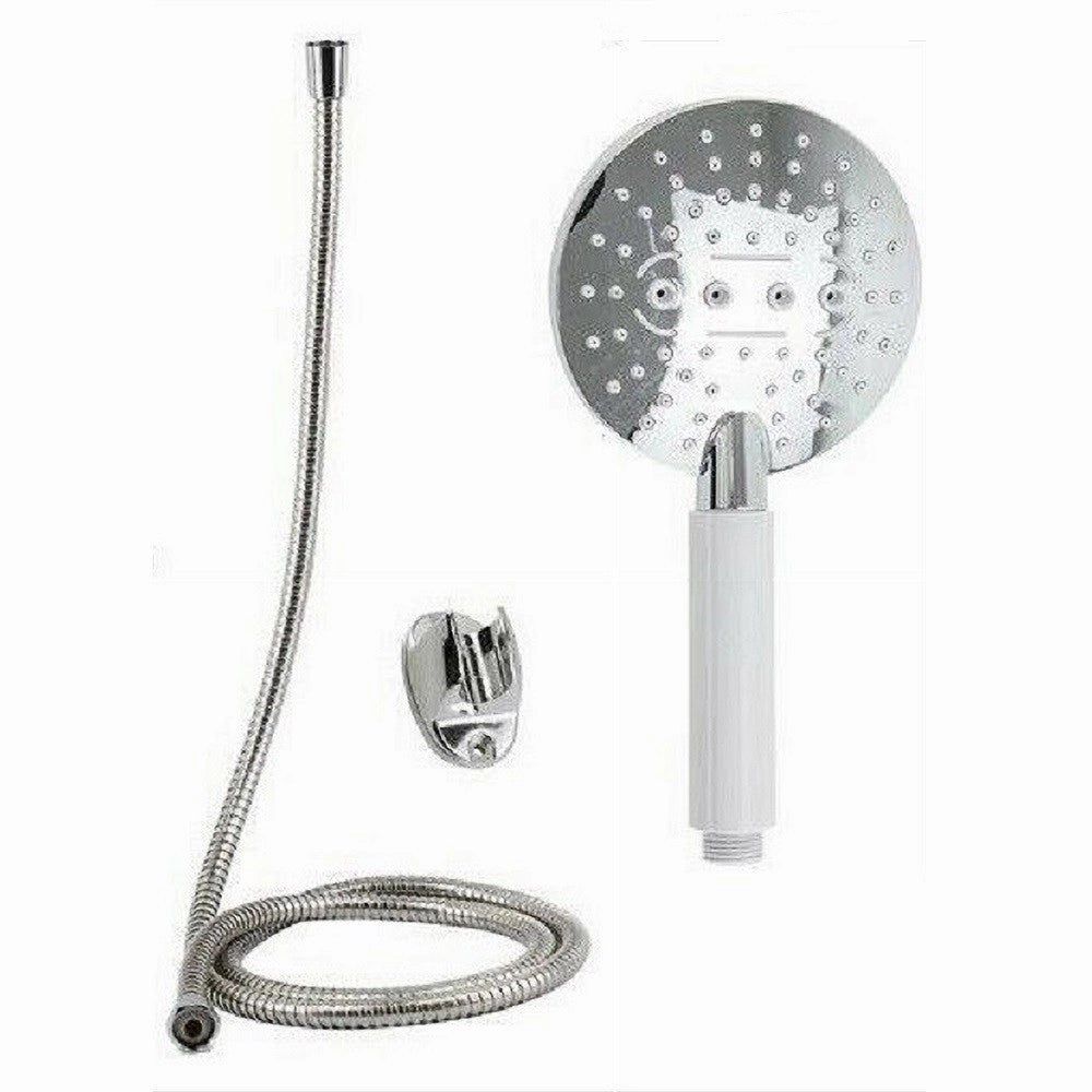 Trade Shop - Kit Doccetta Tonda Doccino Soffione Doccia Con Laccio 1,8 Mt Staffa 59173 Bagno -