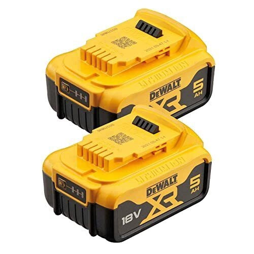 DEWALT DCB184P2-XJ Kit di Avviamento a Batteria 18 V 2 Pezzi 5 Ah Compatibile con Utensili XR Li-Ion colore Nero
