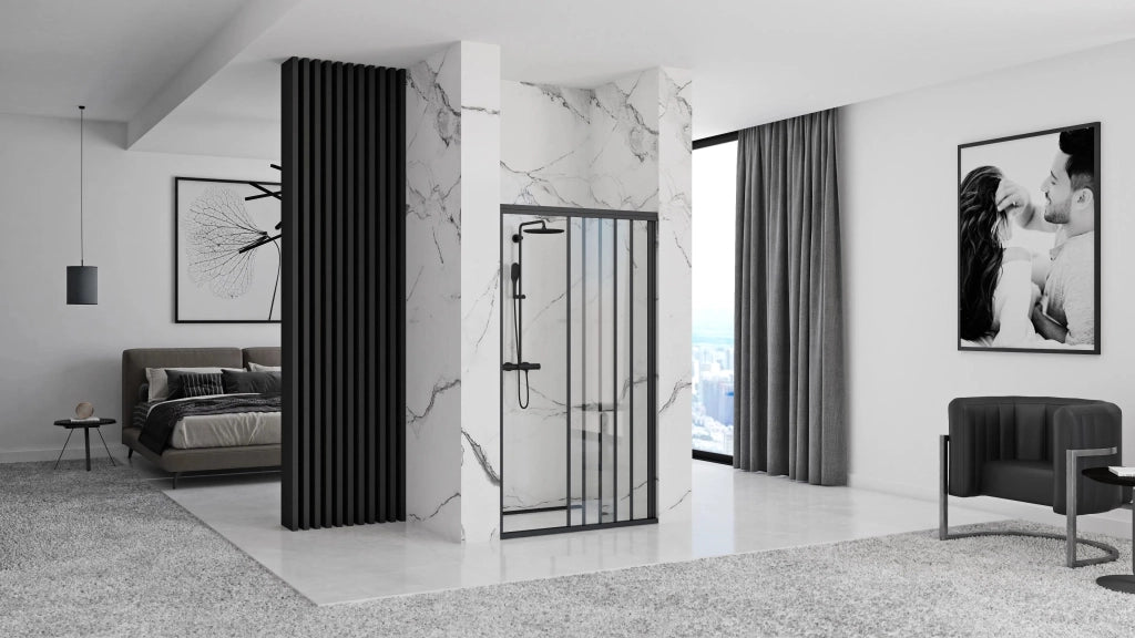 Porta Doccia Rea Alex Black 90