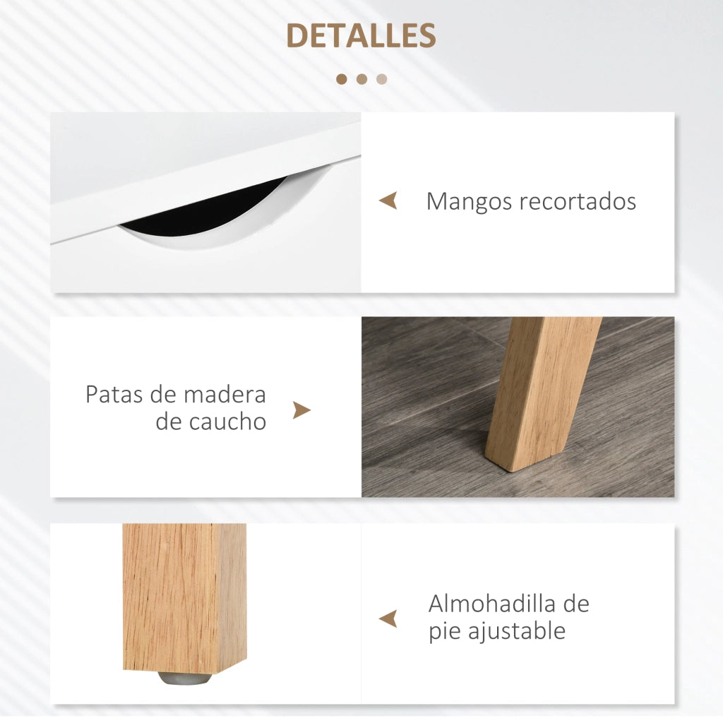 Mobile TV con 2 ante e 2 ripiani ¨C zephmum ¨C bianco legno 150x39x50 cm
