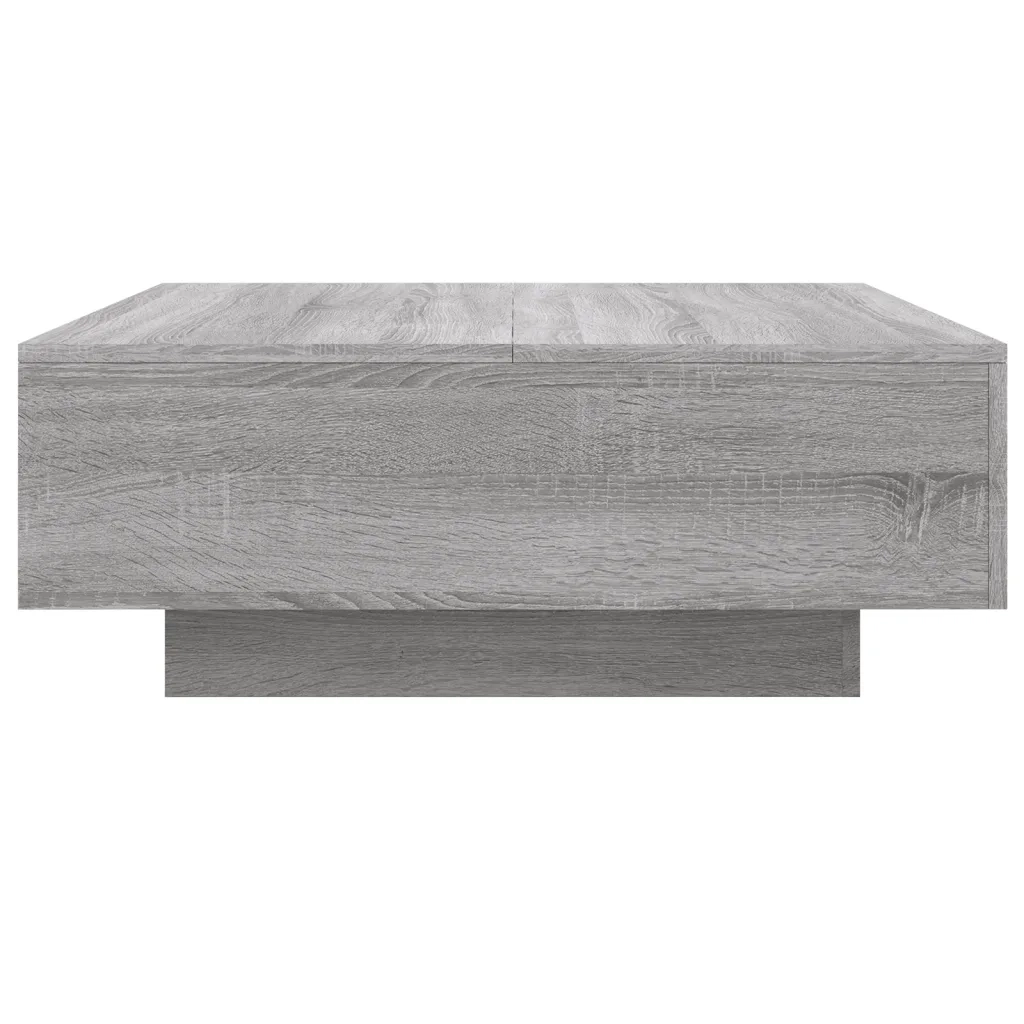 vidaXL Tavolino da Soggiorno con Luci LED Grigio Sonoma 80x80x31 cm