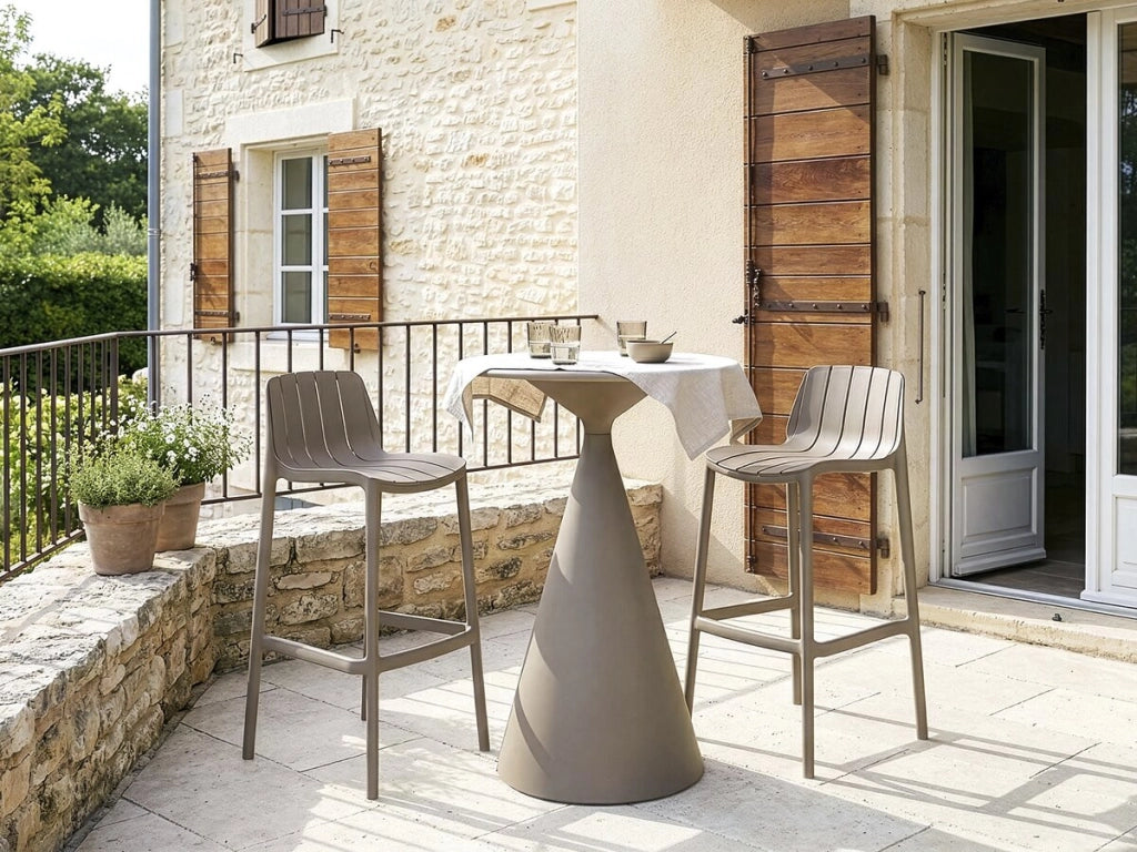 Tavolo e seggioloni bistrot impilabili "Vaena" - 2 posti - Taupe