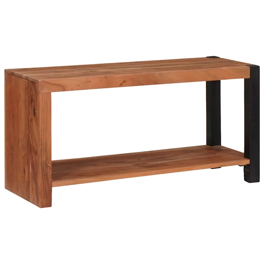 vidaXL Libreria Marrone, Nero 80 x 30 x 40 cm Legno di Acacia Massello