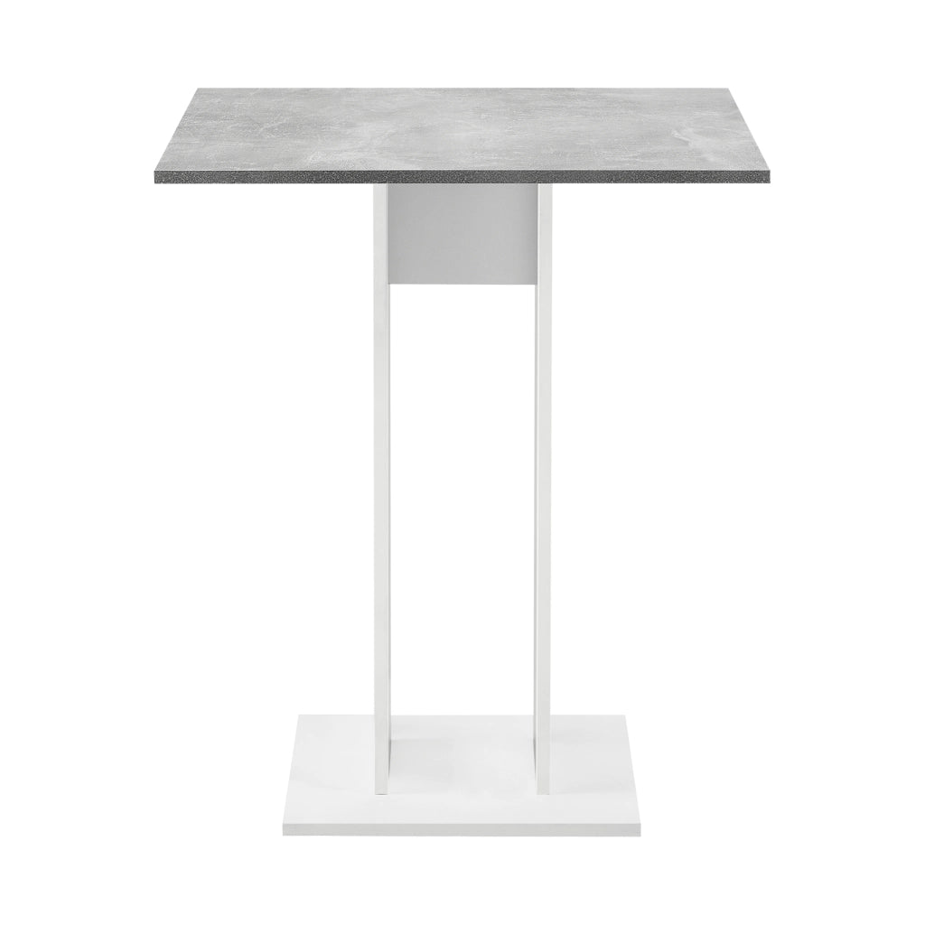 Tavolo Quadrato Lindesnes da Cucina Pranzo Bar 65 x 65 x 78 cm - Effetto Cemento / Bianco [en.casa]