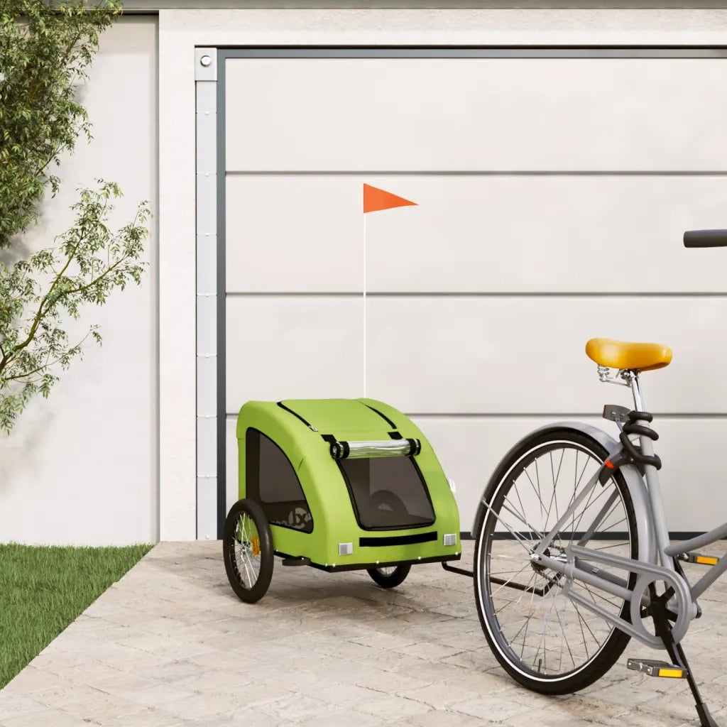 Rimorchio da Bici per Animali Verde Oxford e Ferro CFW1041169