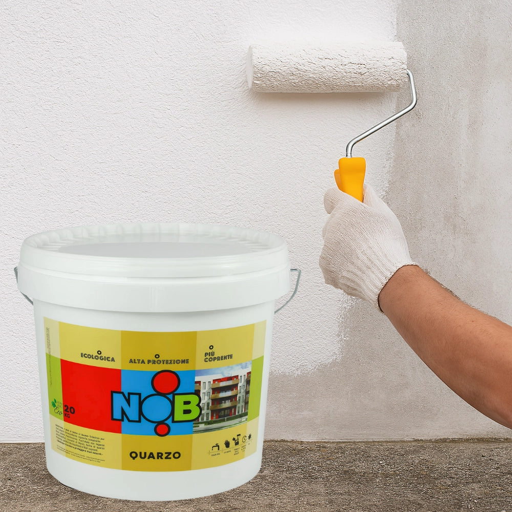 Pittura quarzo acrilica idrorepellente ecologica esterni coprente bianco nob *** formato 20 kg, confezione 1