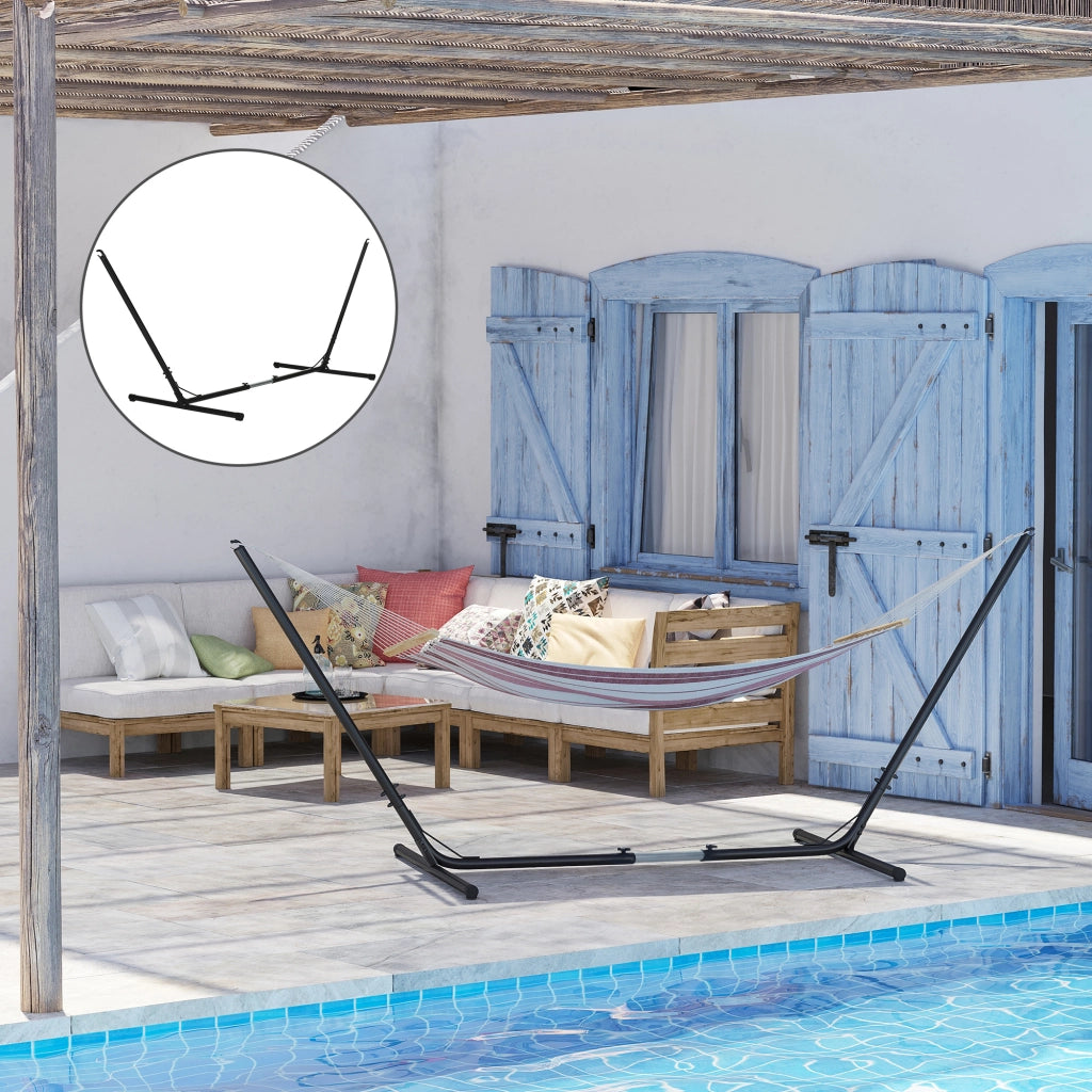 Easycomfort Supporto Struttura Portante per Amaca Regolabile, Capacità Max. 120 Kg, 313-388x109x116cm, Nero