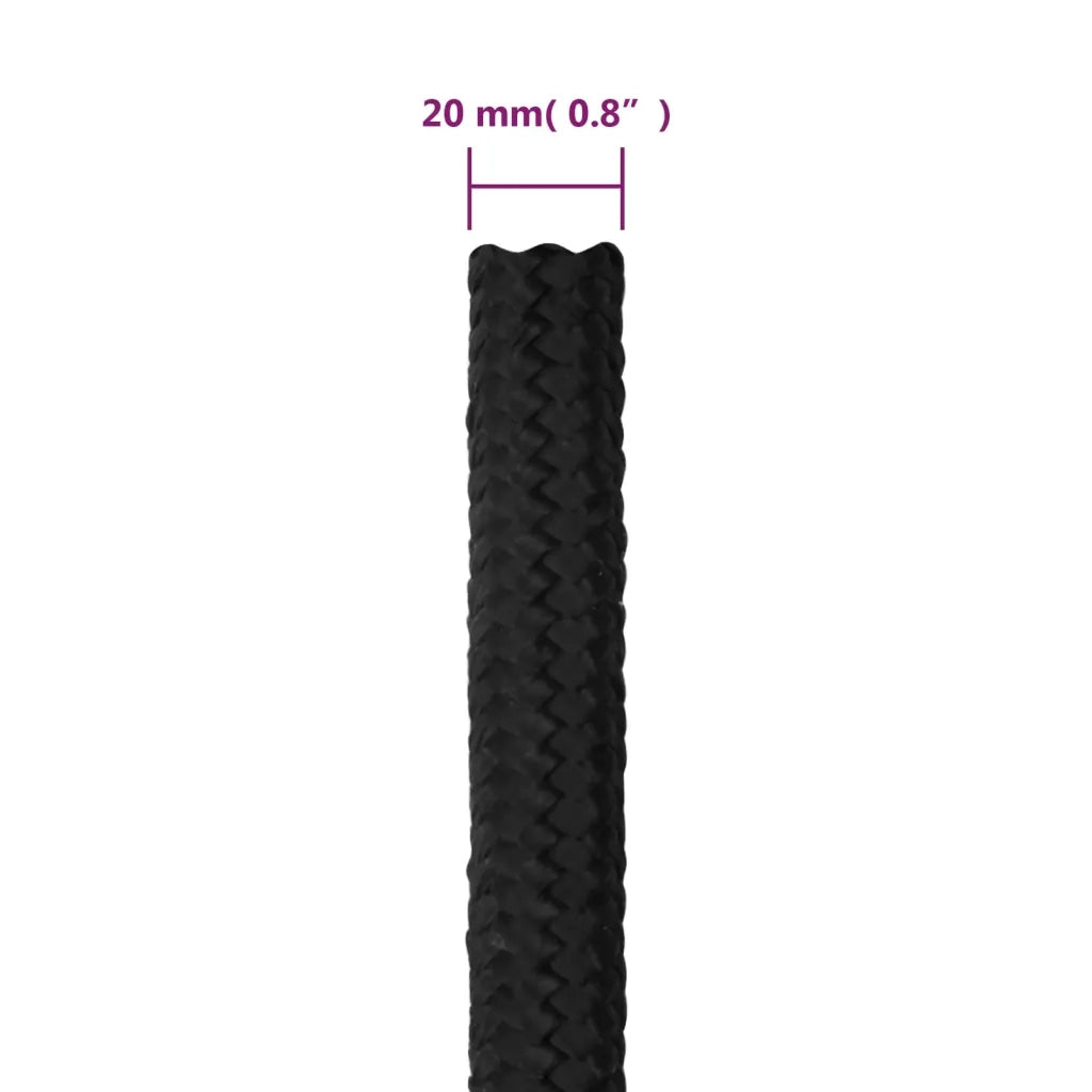 Corda per barca Completamente Nera 20 mm 25 m in Polipropilene 152526