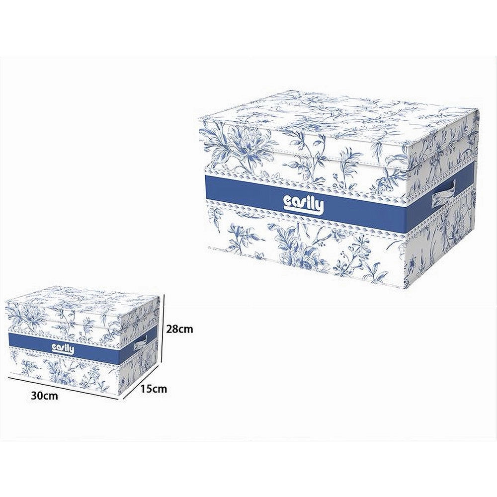 Trade Shop - Box Portatutto Scatola Salvaspazio Contenitore Organizer 30x28x15cm Fantasia 87313 -