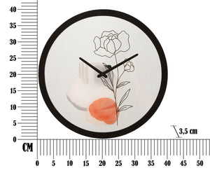 Orologio da Muro Flower 1 Ø 40x3,5 cm in Ferro e Vetro