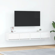 Mobili TV a Parete 2pz-Set di 2 Credenza per TV sospesa Bianchi 80x31x25,5 cm Legno Multistrato 995339