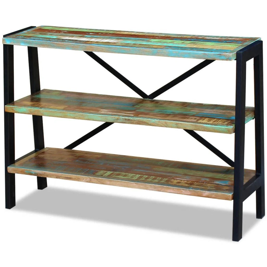 Credenza buffet consolle mobile contenitore 3 ripiani in legno massello di recupero 4402008