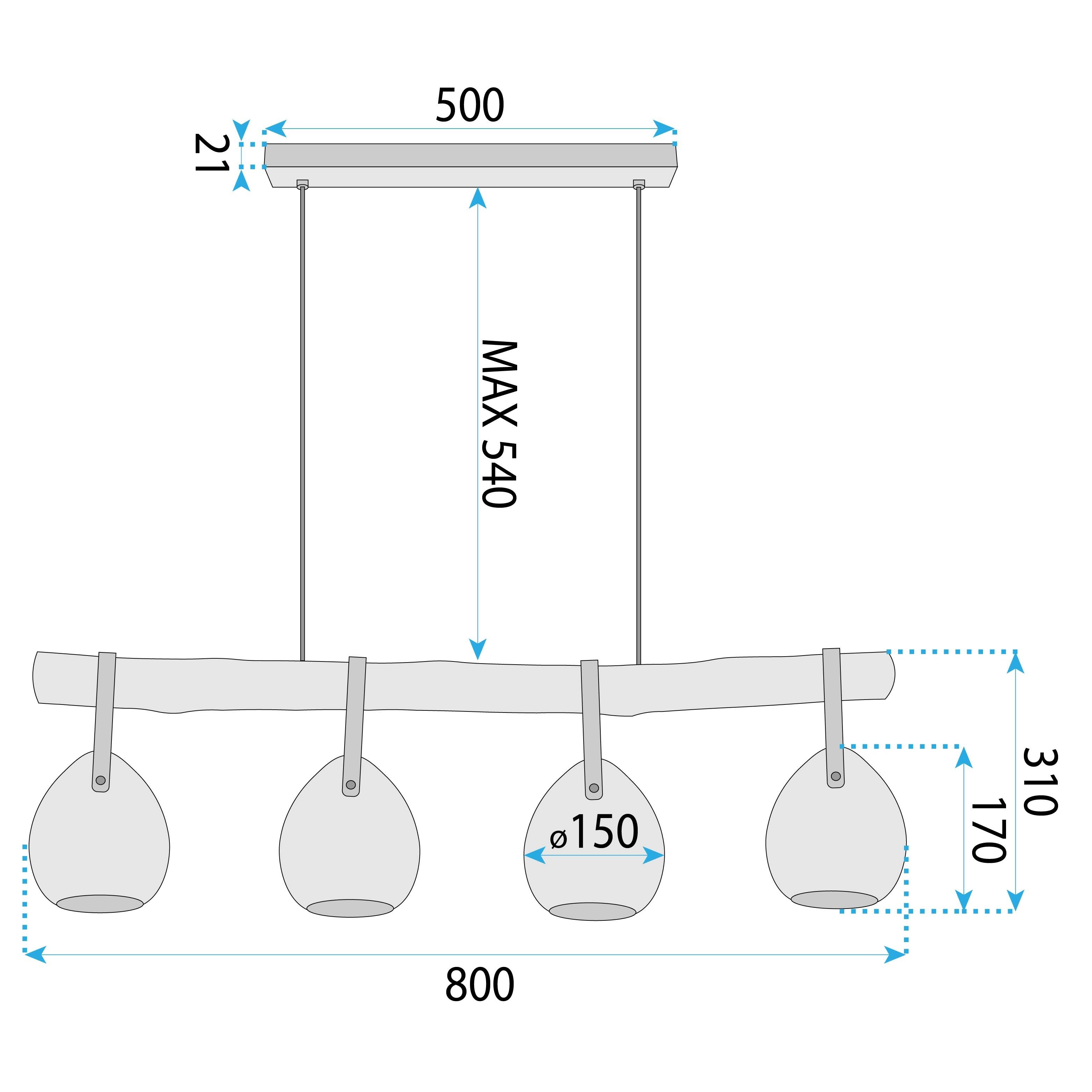 Lampada APP1775-4CP Wood Grey