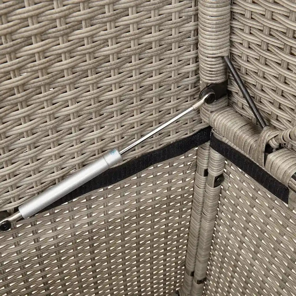 Panca da Giardino con Cuscini-Sgabello-Panca da esterno Grigio Chiaro in Polyrattan 493862