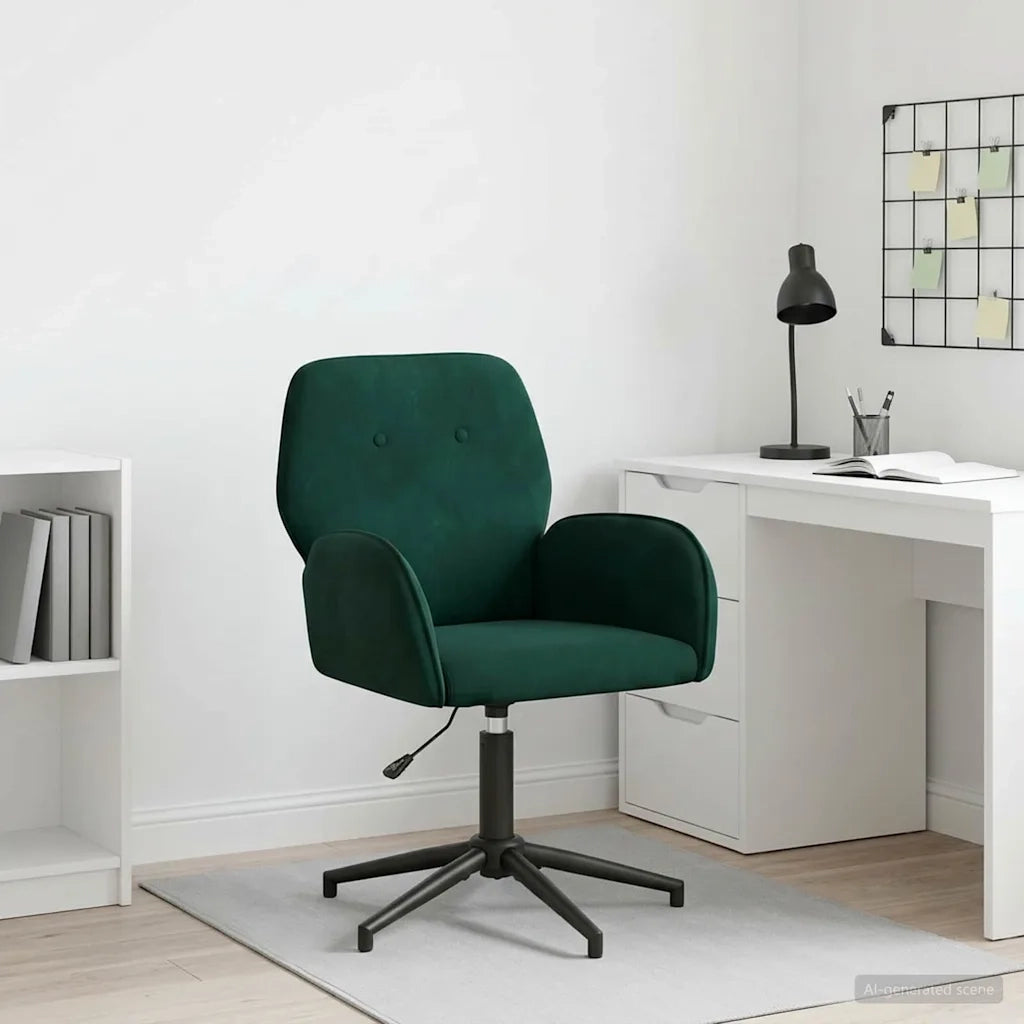 Sedia da scrivania girevole 54 x 55 x 90 cm Verde Scuro 42034346