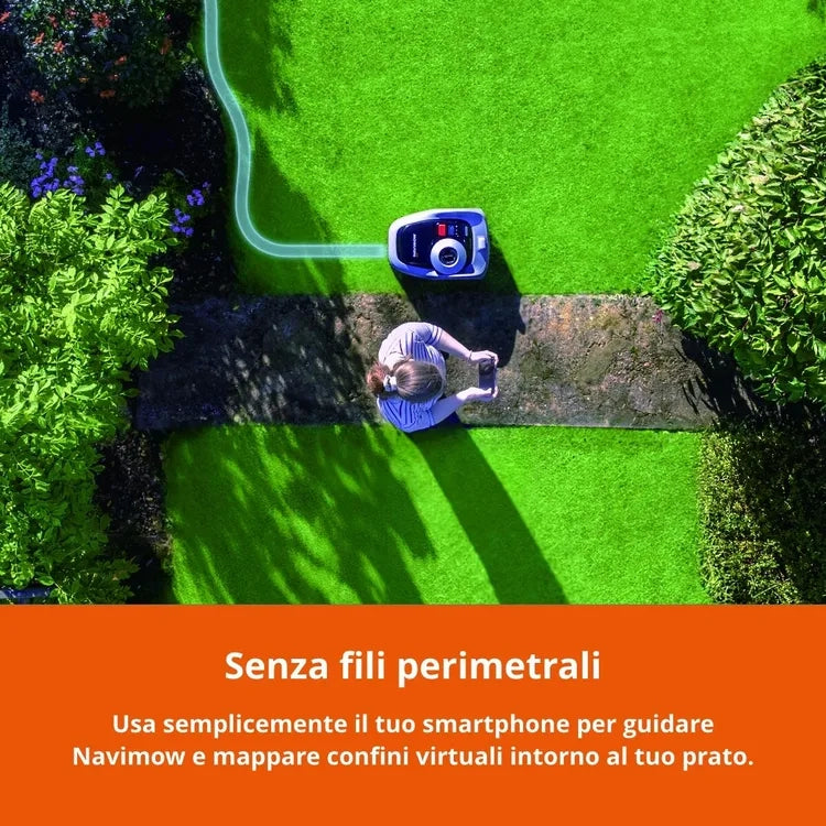 Navimow- Robot tagliaerba  i105E 4G batteria litio (li-ion) 220 V larghezza di taglio 18 cm + hub 4G incluso
