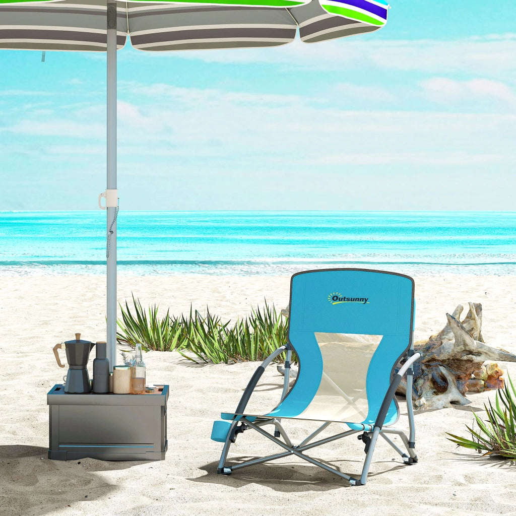 Sedia da spiaggia pieghevole ¨C zephmum ¨C blu 58x55x62 cm