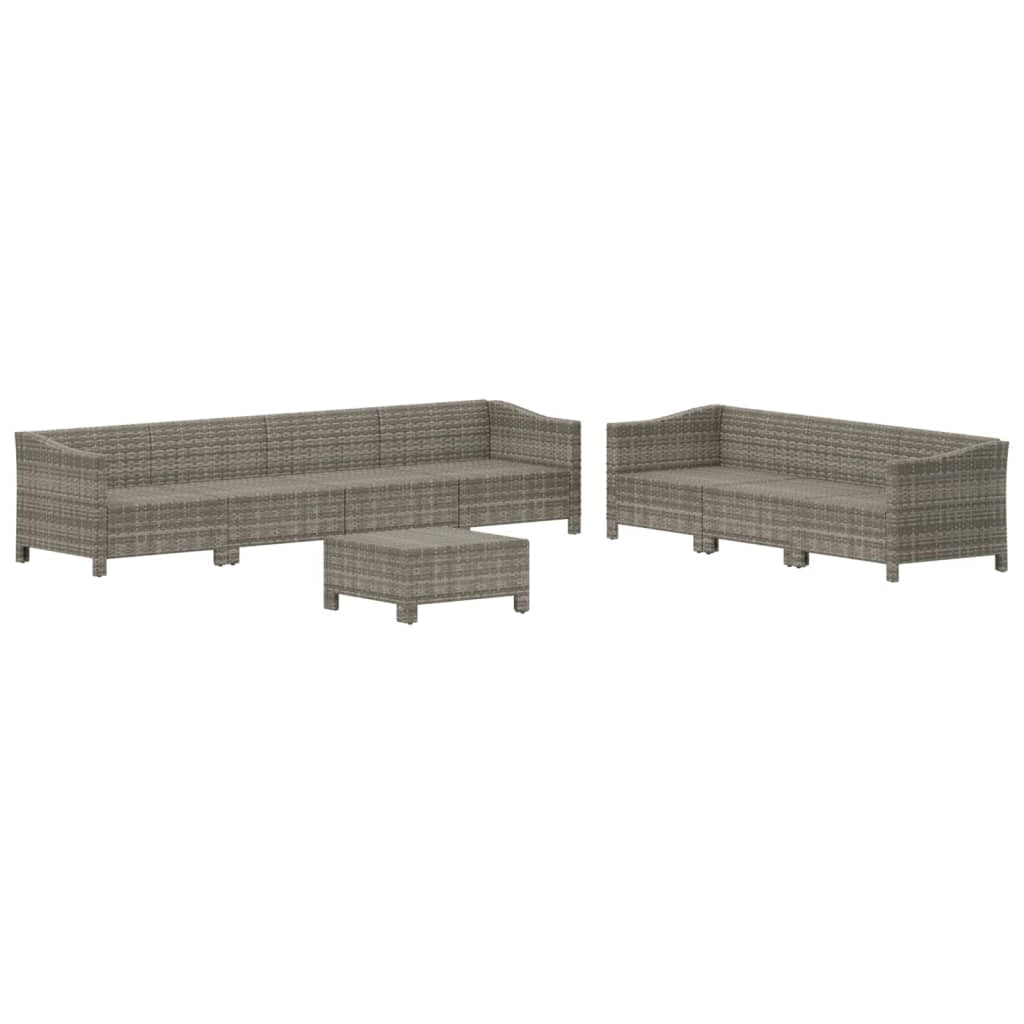 Set di mobili da giardino mobili da esterno 8 pezzi con cuscini resina intrecciata grigia 02_0017600