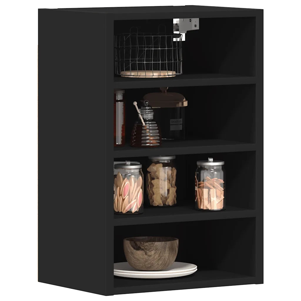 vidaXL Mobile Pensile “Riga” Nero 40x29,5x60 cm in Legno Multistrato