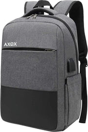 Borsa Portatile con Alimentazione USB e Porta Auricolari per Uomo Donna - 156 Pollici Portatile Nero Grigio - Borsa per Studenti Scuola Università - Adatto per Laptop 15.6